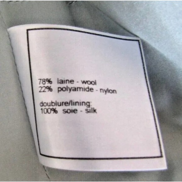 Chanel Blue & Beige Striped Wool Blend Jacket Coat Size 42, Medium - Picture 10 of 12